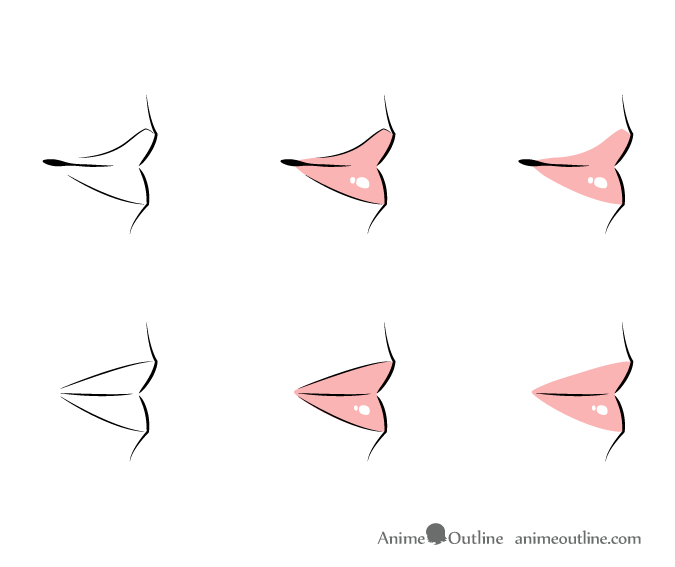 HOW TO draw anime lips female  male  YouTube