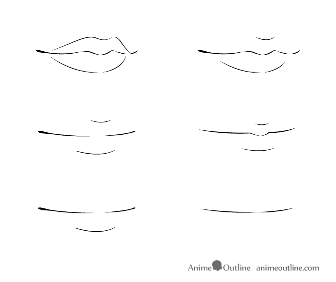 Anime lips 3/4 view