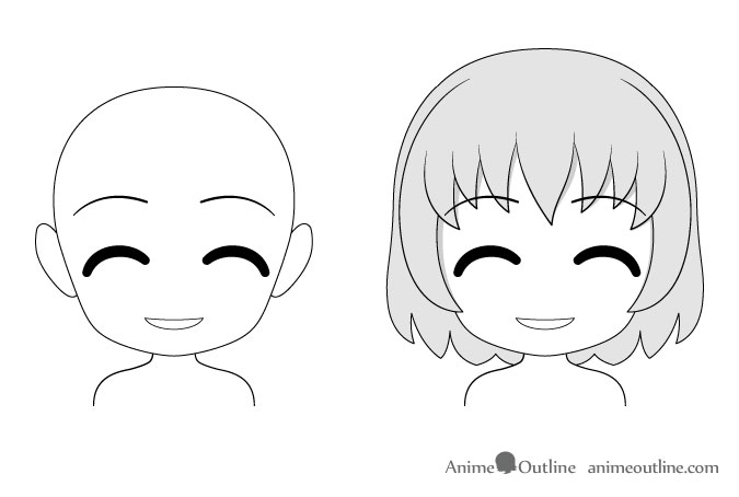 Anime chibi content facial expression drawing