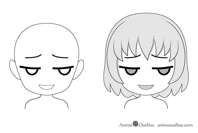 Anime chibi sly facial expression drawing