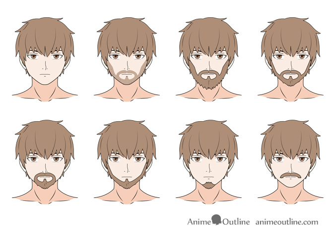 Anime facial hair drawing examples