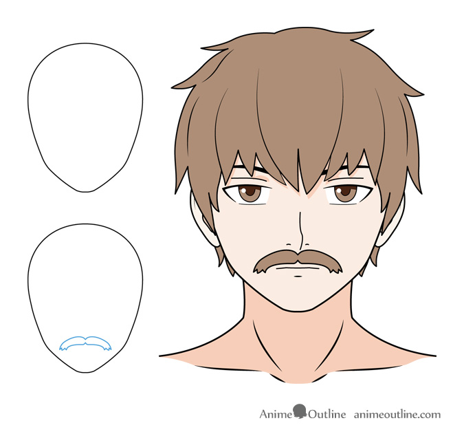 Anime mustache drawing