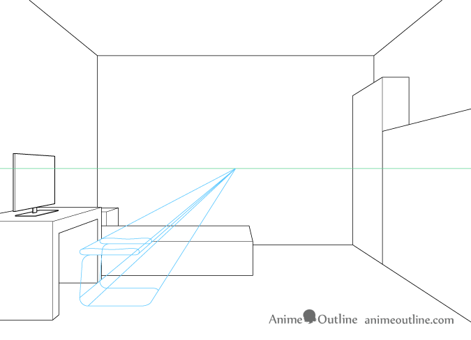 One Point Perspective Room Drawing Tutorial Animeoutline