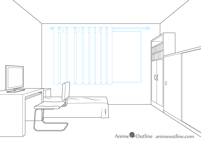 One Point Perspective Room Drawing Tutorial Animeoutline