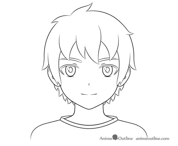 anime guy face outline  Clip Art Library