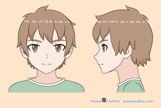 8 Step Anime Boy's Head & Face Drawing Tutorial - AnimeOutline