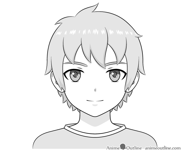 Anime boy drawing