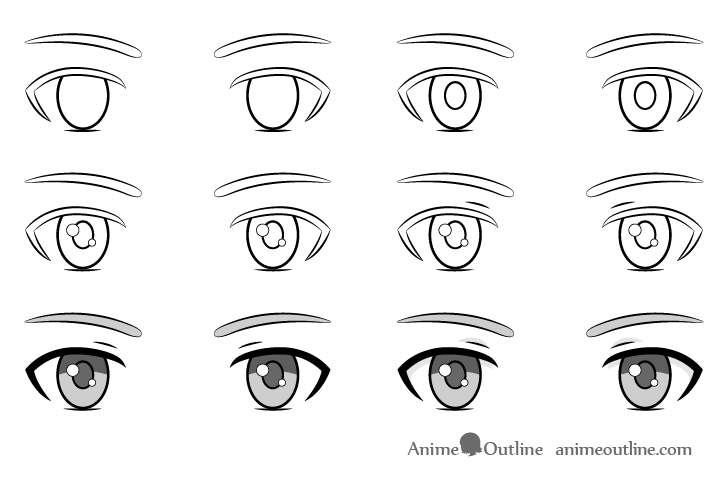 Anime boy eyes drawing step by step