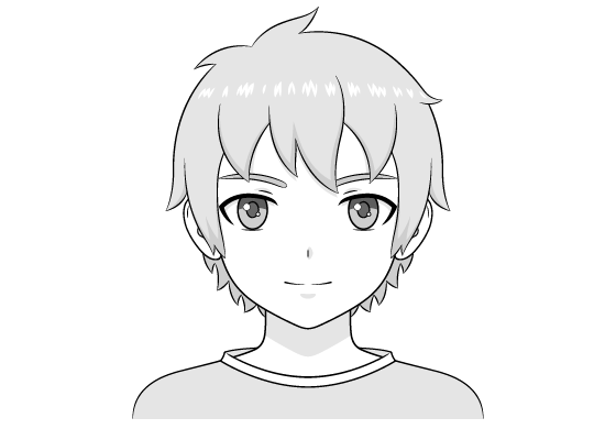 Premium Photo  Cute anime girl portrait black and white colors sketch style