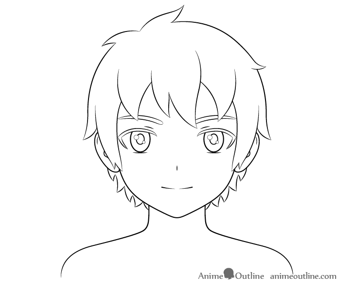 Anime boy face drawing