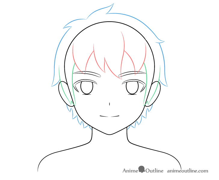 How to Draw Anime Male Hair Step by Step - AnimeOutline