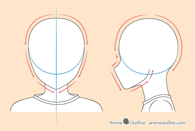 8 Step Anime Boy S Head Face Drawing Tutorial Animeoutline