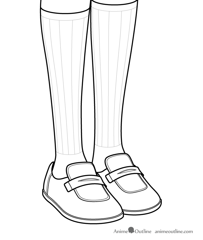 Anime girl shoes and socks details