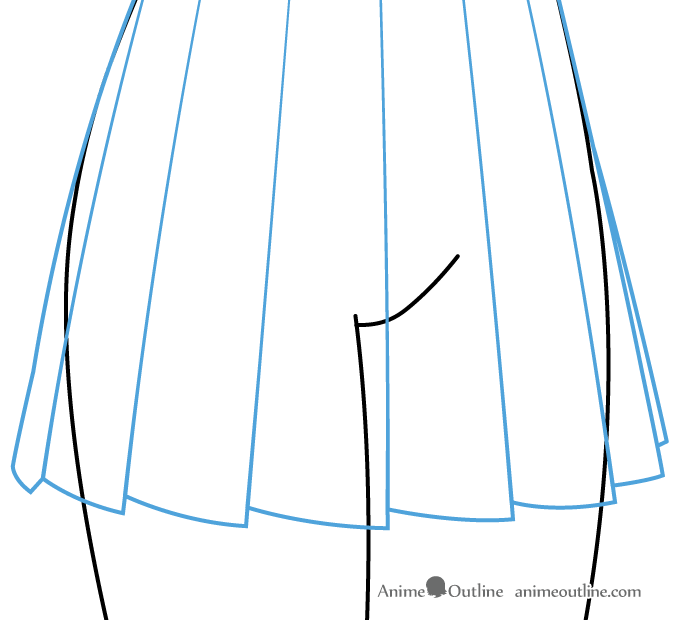 Drawing anime girl skirt on the body