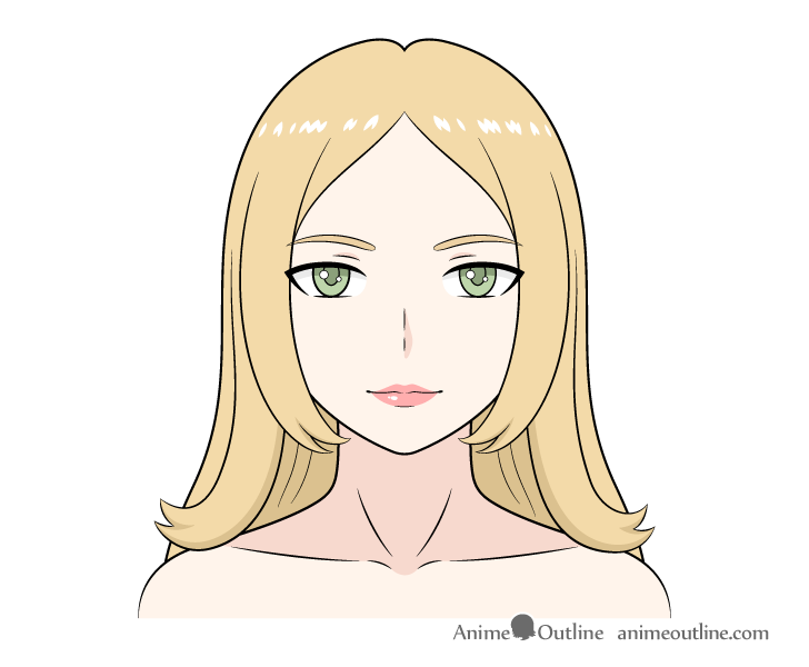 Anime woman drawing