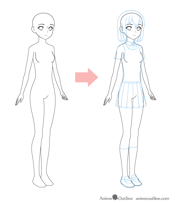 Two Anime Girls In A Uniform And Skirt Coloring Page Outline Sketch Drawing  Vector Anime Outfits Drawing Anime Outfits Outline Anime Outfits Sketch  PNG and Vector with Transparent Background for Free Download