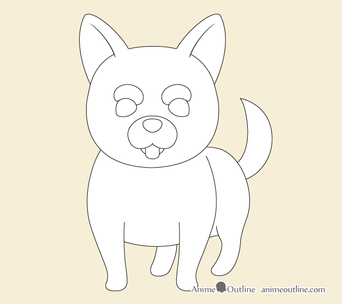 Aime dog facial features outline