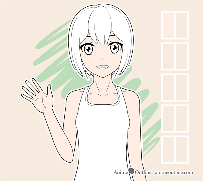 Coloring anime girl body