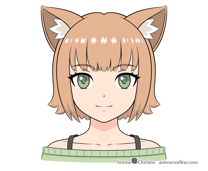 How to draw Anime Neko (Anime Drawing Tutorial for Beginners) 