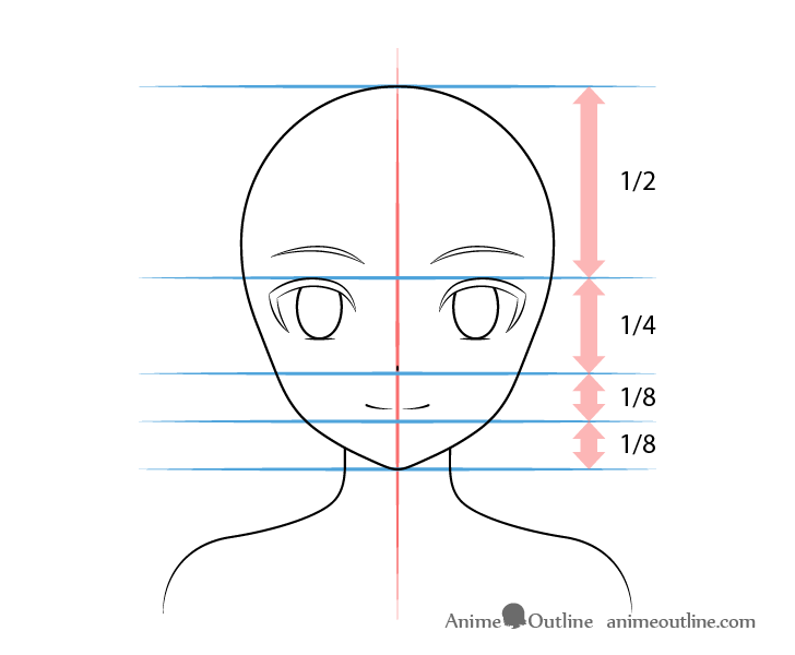 Anime cat girl facial features drawing