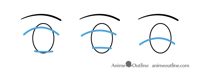 Anime eyelid squinting positions