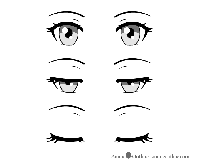 How To Draw Closed Closing Squinted Anime Eyes Bond Commothe1982