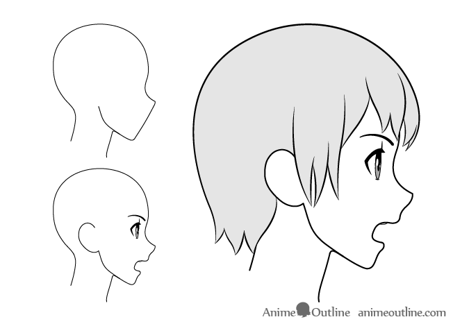 How to Draw a Manga Girl with Long Hair Side View  StepbyStep  Pictures  How 2 Draw Manga