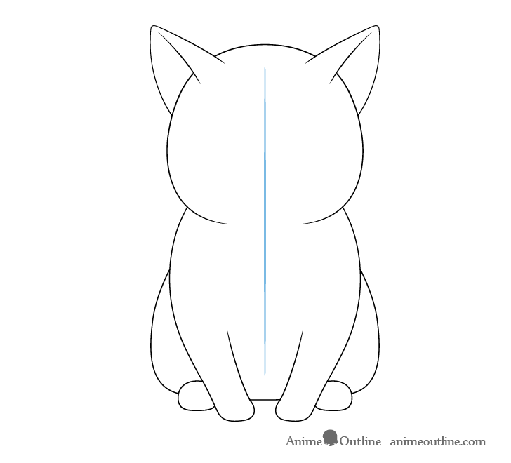 Anime cat back legs drawing