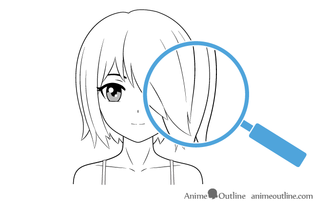 Anime girl under magnifying glass
