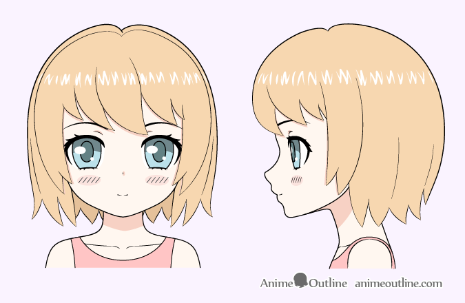 Blushing Anime Girl Face Drawing