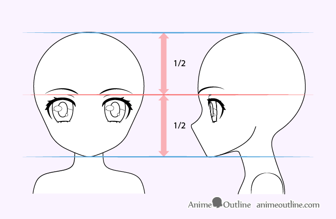 Cute anime girl eyes drawing