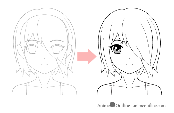 How To Draw Anime Girl Face  Easy Girl Drawing For Kids HD Png Download   vhv