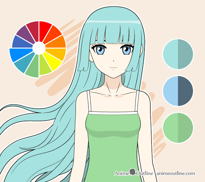 Blue Anime Hair Color Palette