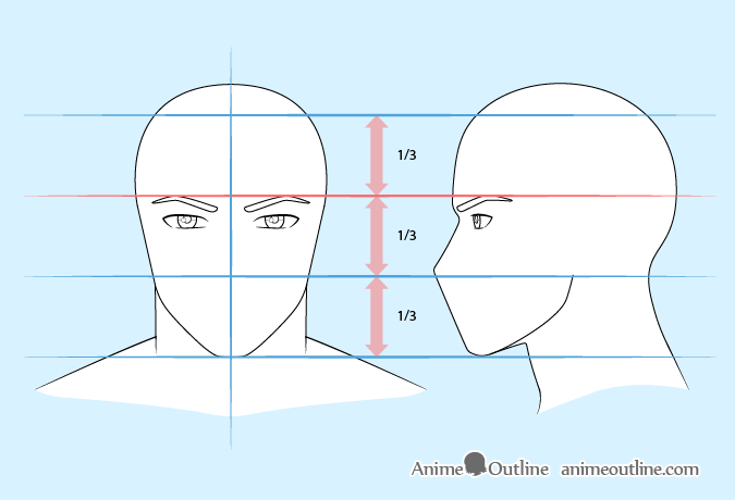 Anime man eyebrows drawing