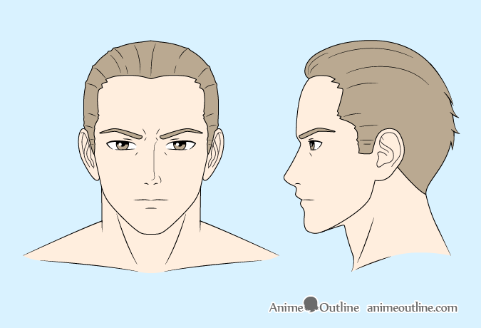 10 Step Anime Man's Face Drawing Tutorial - AnimeOutline