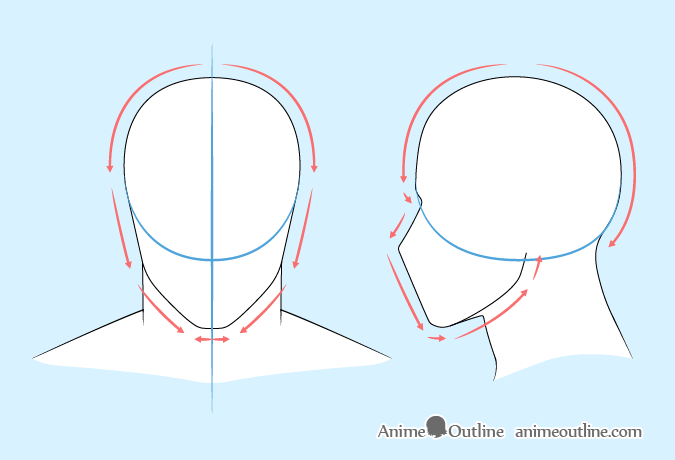 Anime man head drawing