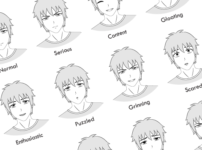 12 Anime Male Facial Expressions Chart & Drawing Tutorial