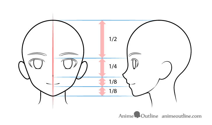 Anime boy face drawing