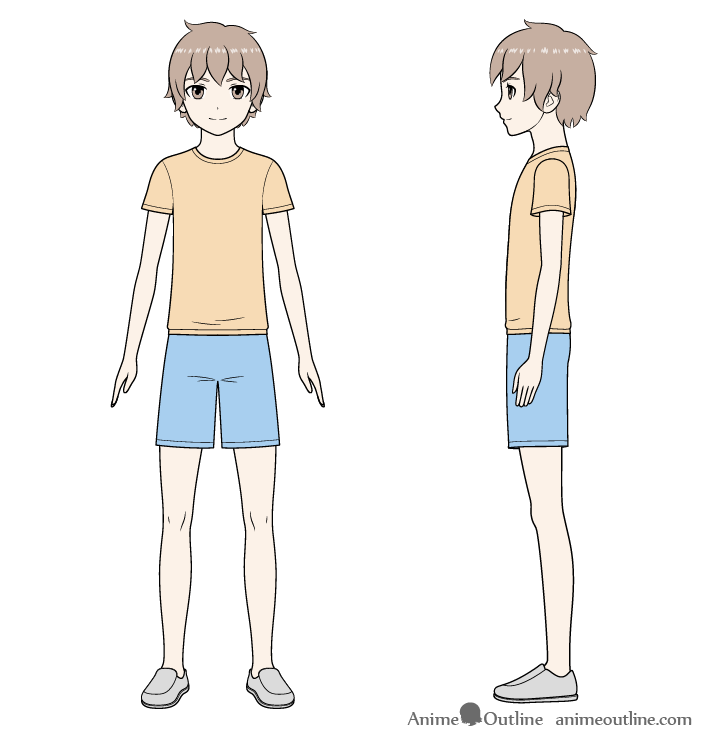 Anime boy full body coloring