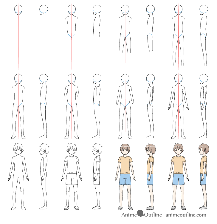 Featured image of post How To Draw A Body Anime Boy How to draw anime boy in side view anime drawing tutorial for beginners fb