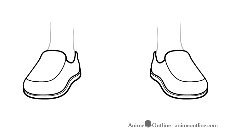 Anime boy shoe details drawing
