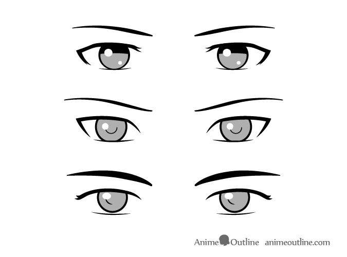 Simple style male anime eyes