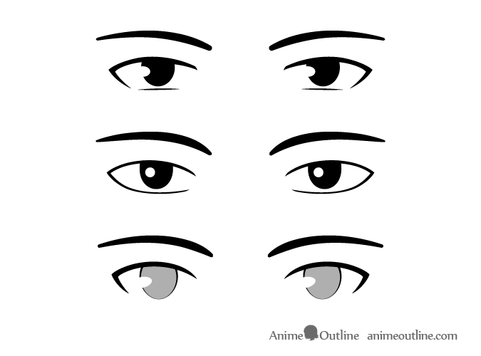 Different Style Male Anime & Manga Eyes Drawing Guide - AnimeOutline