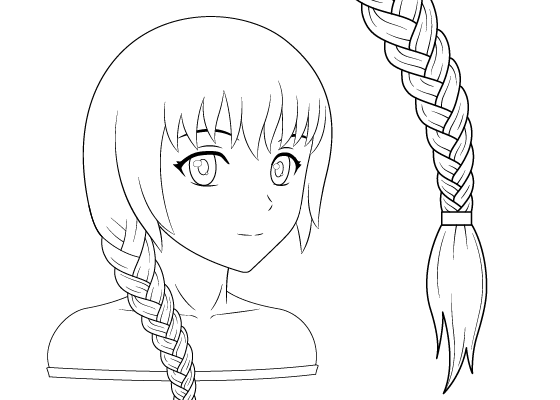 Anime braid girl