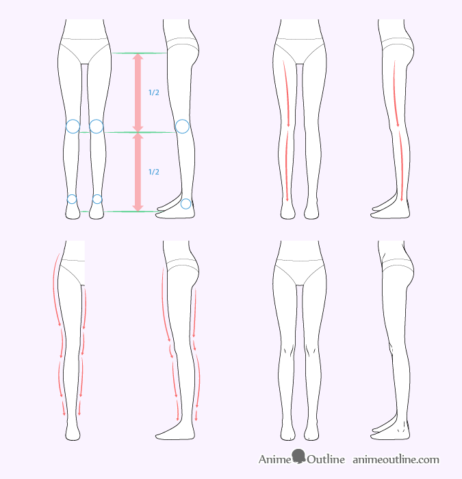 Female anime legs drawing