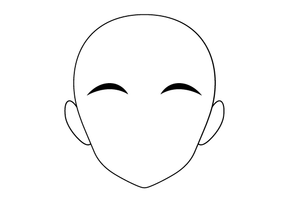 Anime eyebrows on head