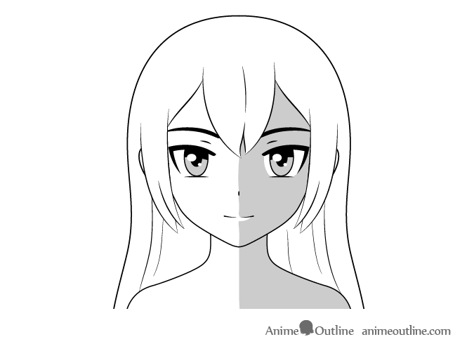 Anime face shading side lighting