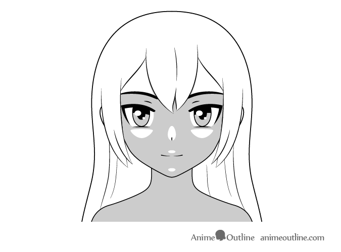 Anime face shading top lighting