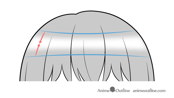 Anime hair gradient highlight close-up