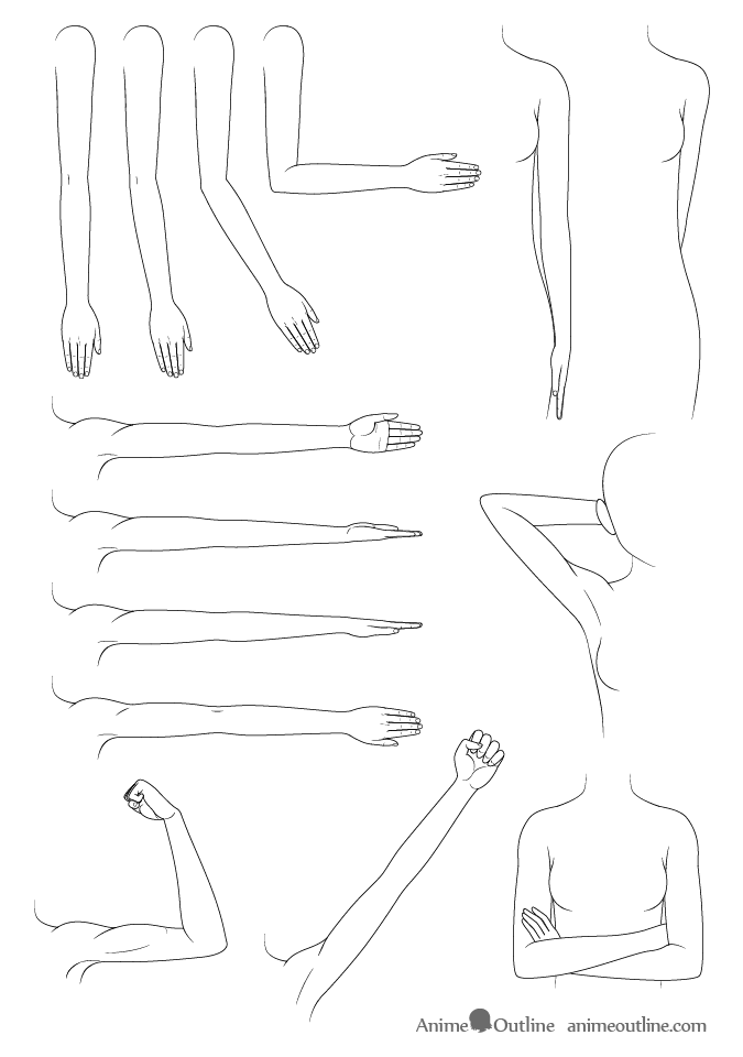 Anime arms drawing examples